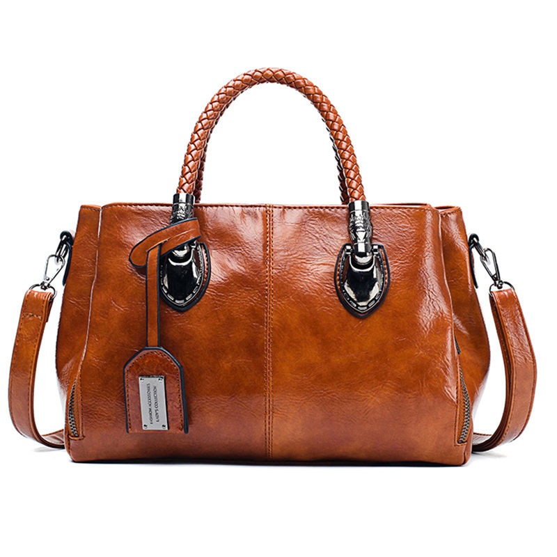 Vintage Oil Wax leather luxury handbags women bags designer ladies hand bags for women 2022 bag sac a main Femme Bolsa Feminina