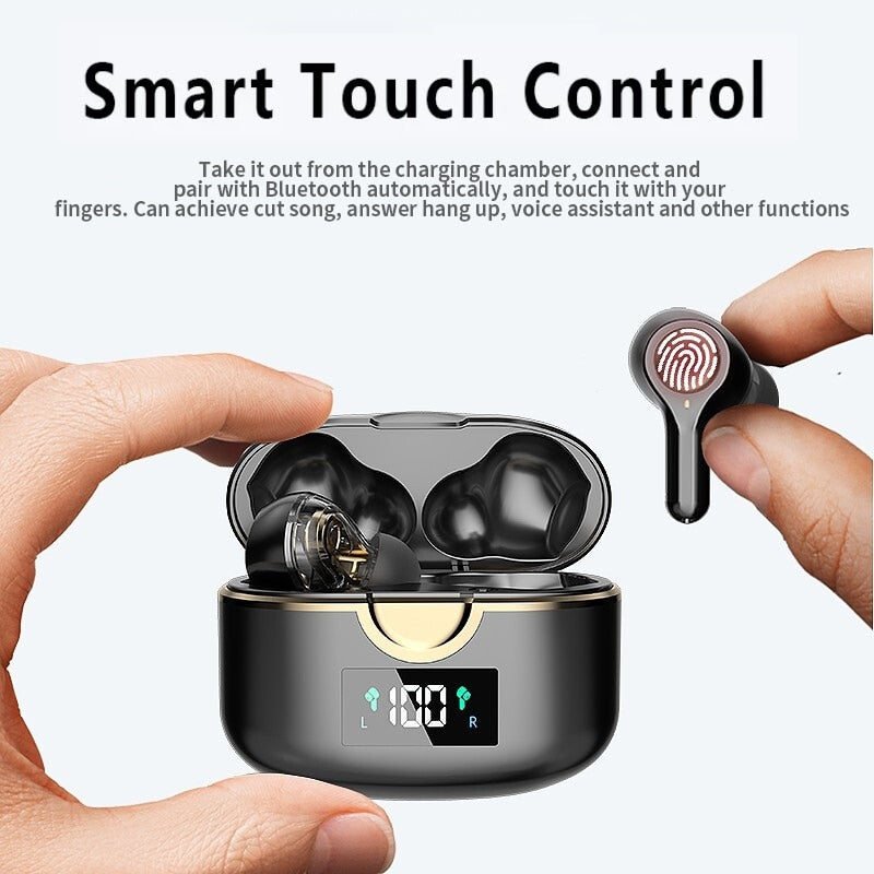 TWS Bluetooth 5.0 Earphones Noise Cancelling LED Display Wireless Headphone Sports Waterproof Earbuds Headsets With 4 Microphone