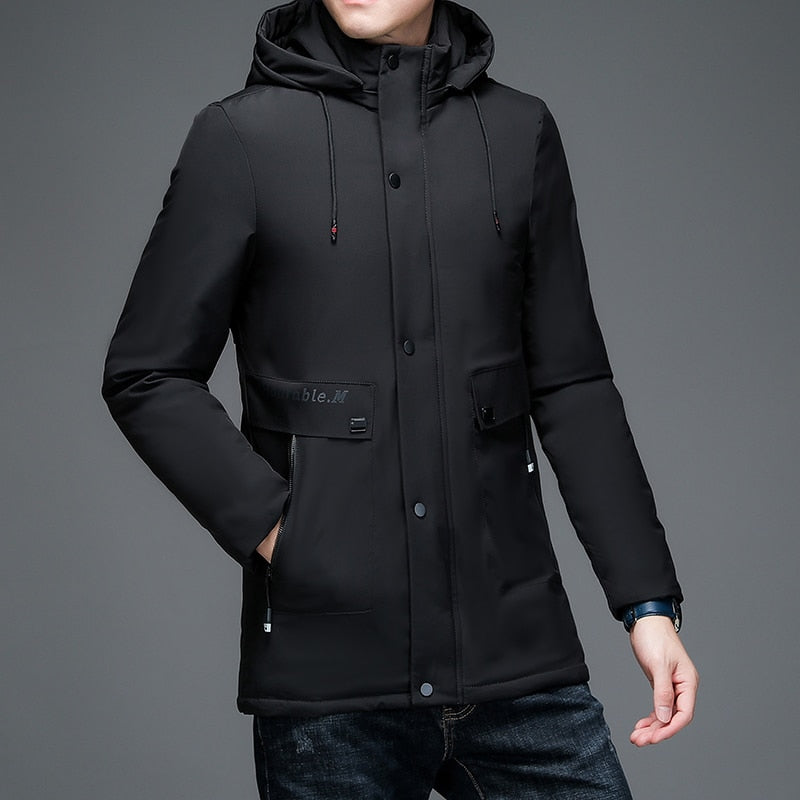 Top Grade Thick New Brand Casual Fashion Hooded Parka Men Jacket Windbreaker Outerwear Coats Designer Korean Winter Mens Clothes