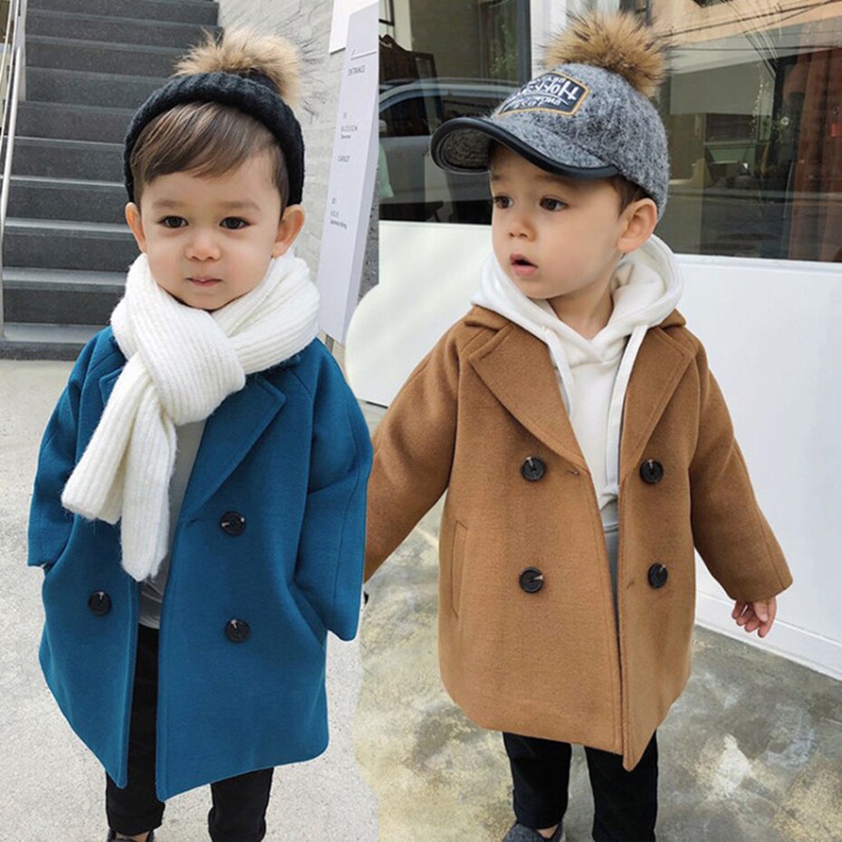 Boys Long Jacket Coat Plaid Pattern Boy Coat Casual Style Jacket Boy Spring Autumn Children&#39;s Clothes For Boys