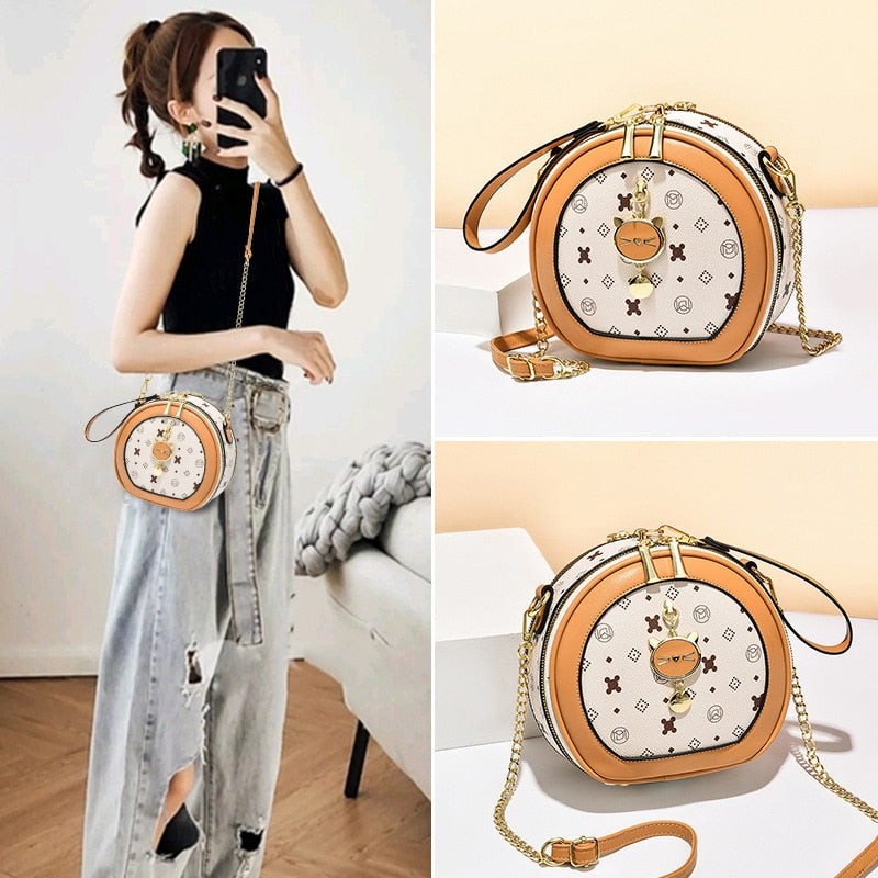 2021 new fashion messenger bag small round bag cosmetic bag casual all-match shoulder bag