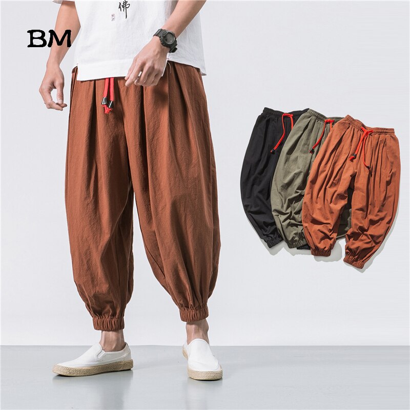 New Summer &amp; Spring Japan Style Men Cotton Linen Harem Pants Chinese style Male Causel Trousers