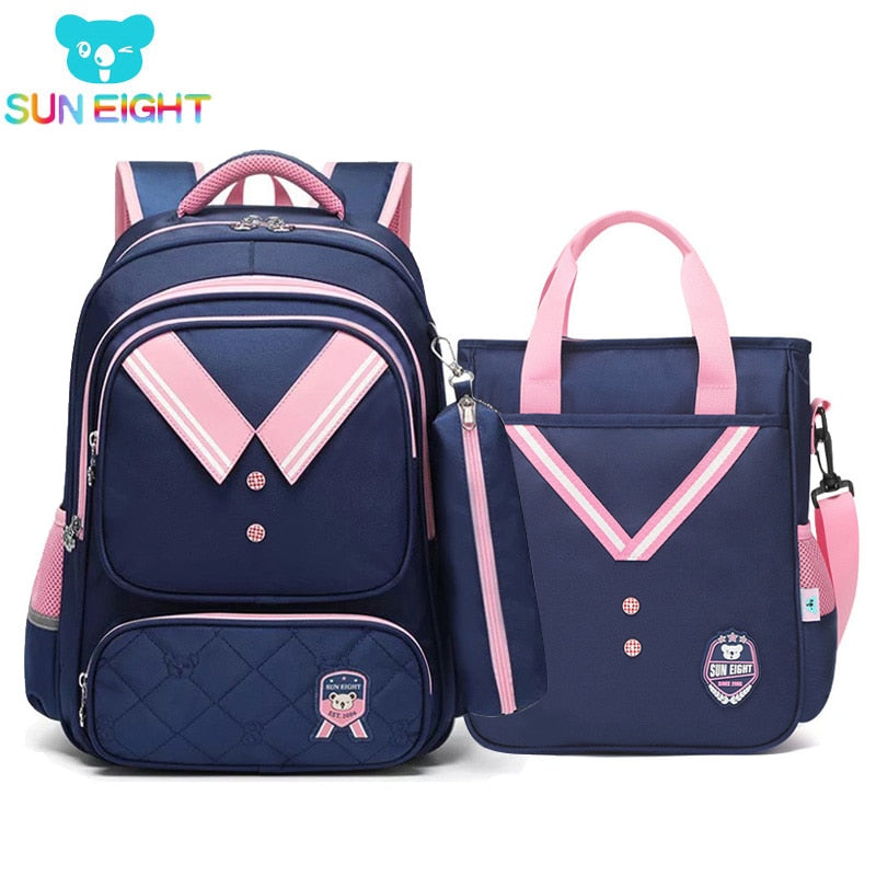 SUN EIGHT Hot Primary School Bag Waterproof Backpacks For Girls  Pencil Box Kids Bookbags Mochila