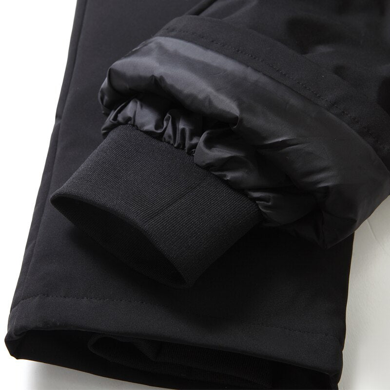 Winter Down Pants Men Waterproof Outdoor Warm 90% White Duck Down Long Trousers Casual High Quality Elastic Waist Black Pants