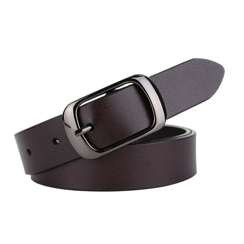 RAINIE SEAN White Belt Women Cowskin Genuine Leather  Women Belt High Quality Brand Buckle Ladies Belts for Jeans 110cm