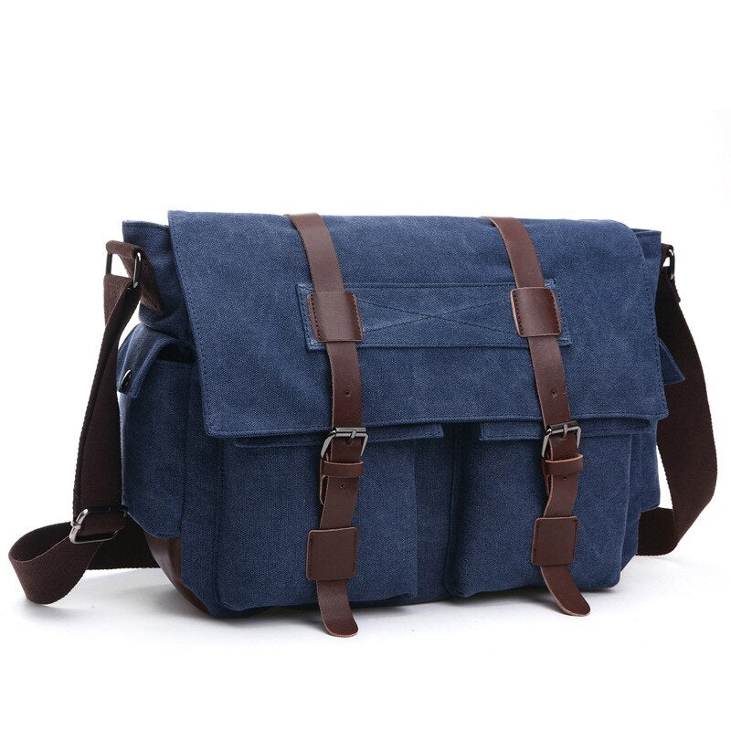 Scione Retro Men Messenger Bags Canvas Handbags Leisure Work Travel Bag Man Business Crossbody Bags Briefcase for Male Bolsas