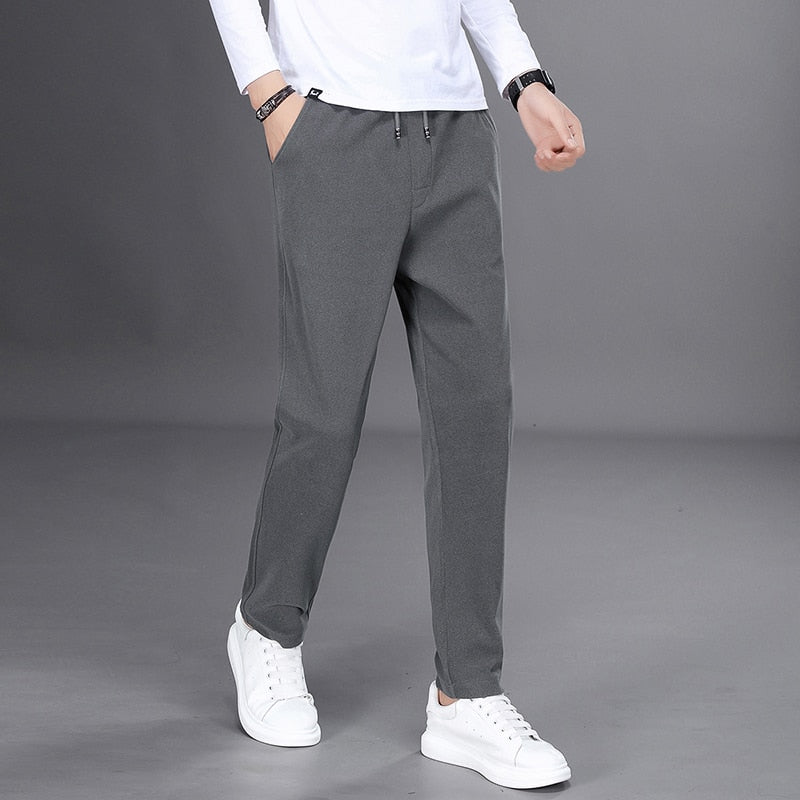 2022 New Spring Aurumn Fashion Joggers Men Pants Casual Loose Harem Pants Mens Sweatpants Elastic Waist Drawstring Long Trousers