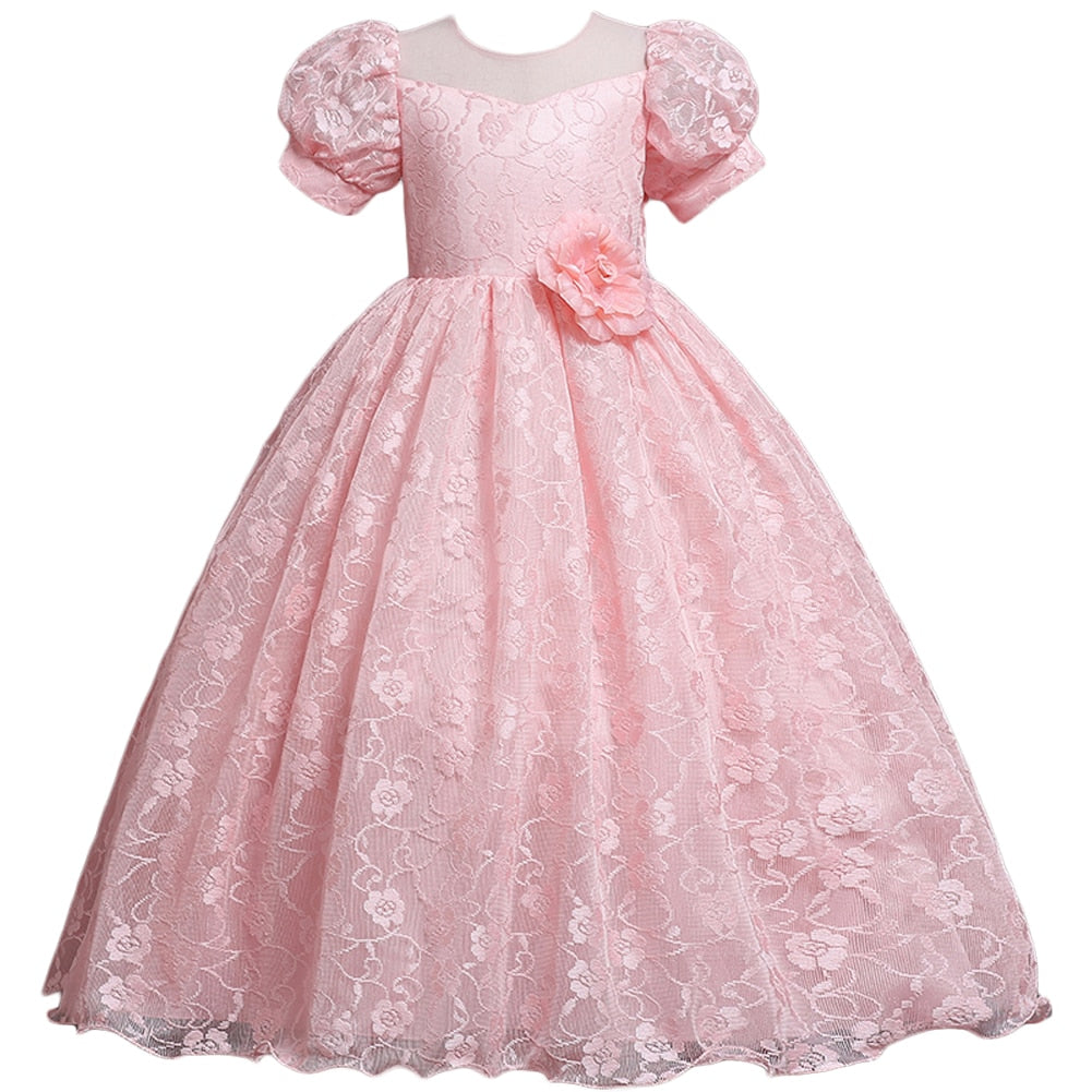 Baby Girls Flower Princess Ball Gown Party Tutu Trailing Dress For Brithday Wedding Kids Christmas Dresses Children Clothing