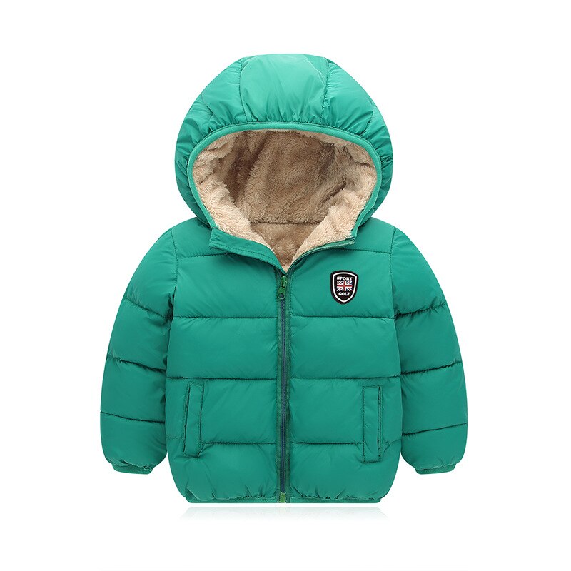 Winter Kids Hooded Jackets Boys Girls Thicken Warm Jacket Outerwear Fashion Baby Boy Zipper Cotton Velvet Jacket For Kids Coats