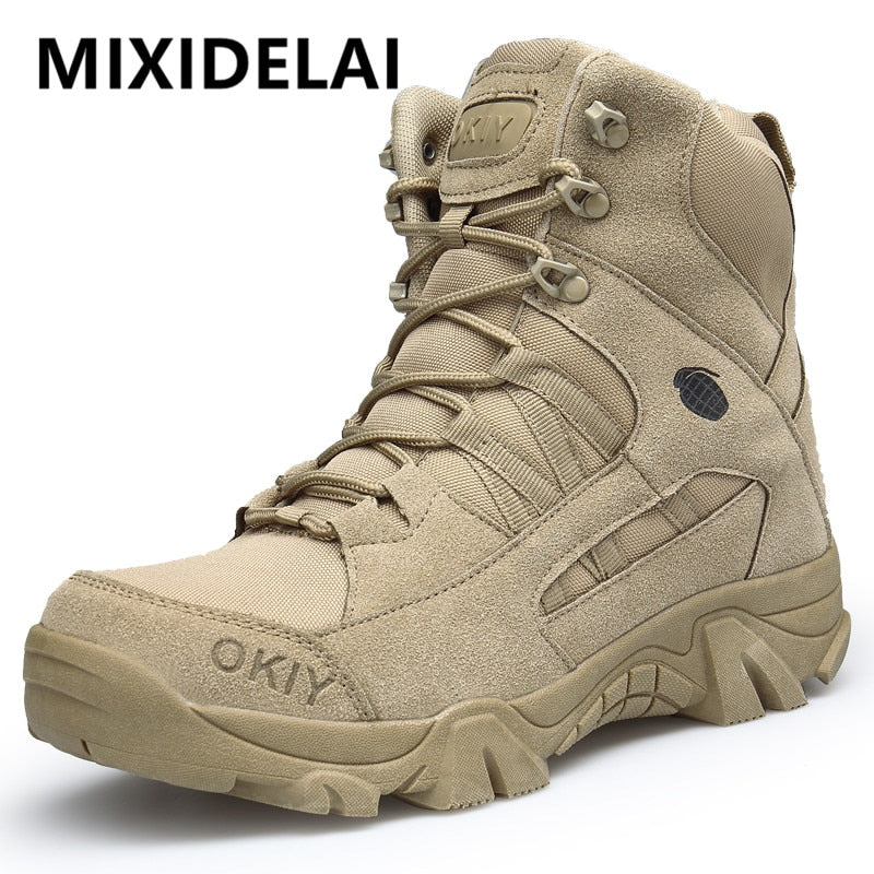 2022 New Footwear Military Tactical Mens Boots Special Force Leather Desert Combat Ankle Boot Army Men&#39;s Shoes Plus Size 39-46