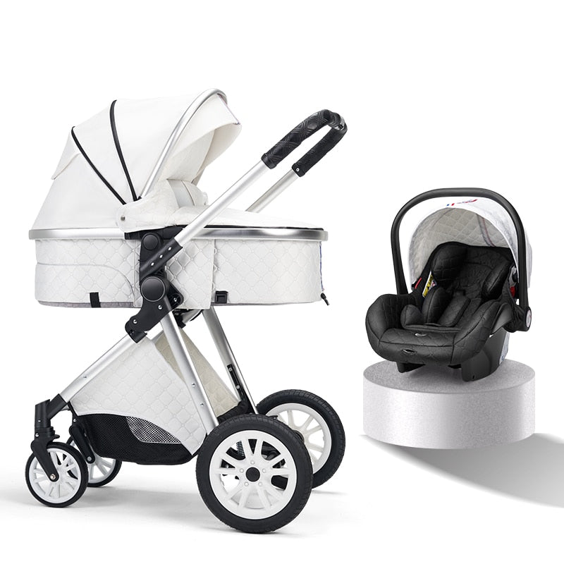 Luxury Multifunctional Baby Stroller 3 in 1 High Landscape Baby Pram Adjustable Baby Bassinet Infant Carseat Free Shipping