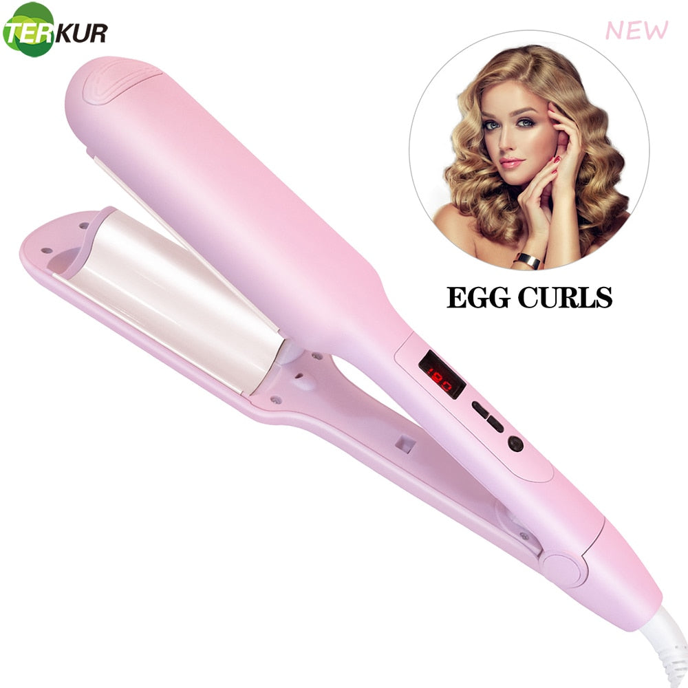 Egg Curls Hair Curling Iron LED Wave Wand Ceramic Professional 110-240V  Curler Roller Corrugation  Waver Styling Tools