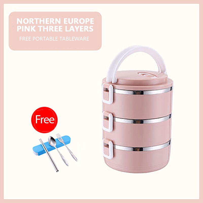 Stainless Steel Multi-layer Lunch Box Seal Heat Preservation Not Leaking Microwave Safety Office Kids School Food Container Box