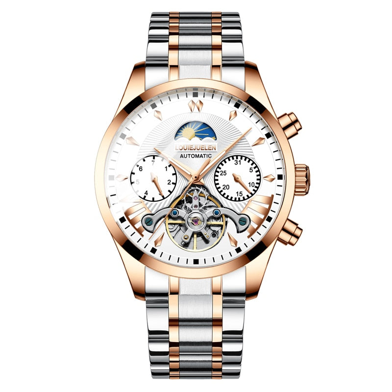 BELUSHI Men Watches New Luxury Automatic Watch Luminous Waterproof Stainless Steel Business Mechanical Wristwatch Relojes Hombre