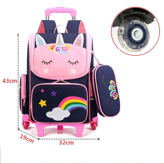 School Wheeled Backpack bag set for girls Trolley Bag with Wheels  school Rolling Backpack Bags Kids Rolling Bacpack Trolley Bag