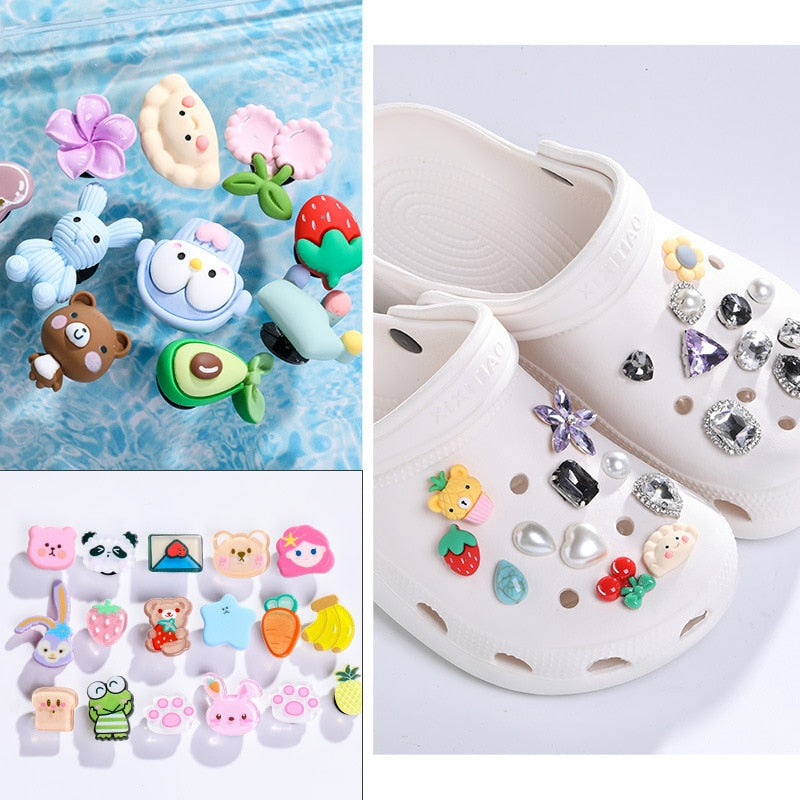 Shoe Charms Decoration Buckle carton chocolate ice cream fruit acrylic M JIBZ DIY combiation for croc friend gift 10pcs/set