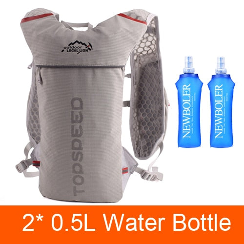 Trail Running Backpack 5L Ultra Running Hydration Vest Pack Marathon Running Bike Rucksack bag 500ml Soft Flask Bottle Water Bag