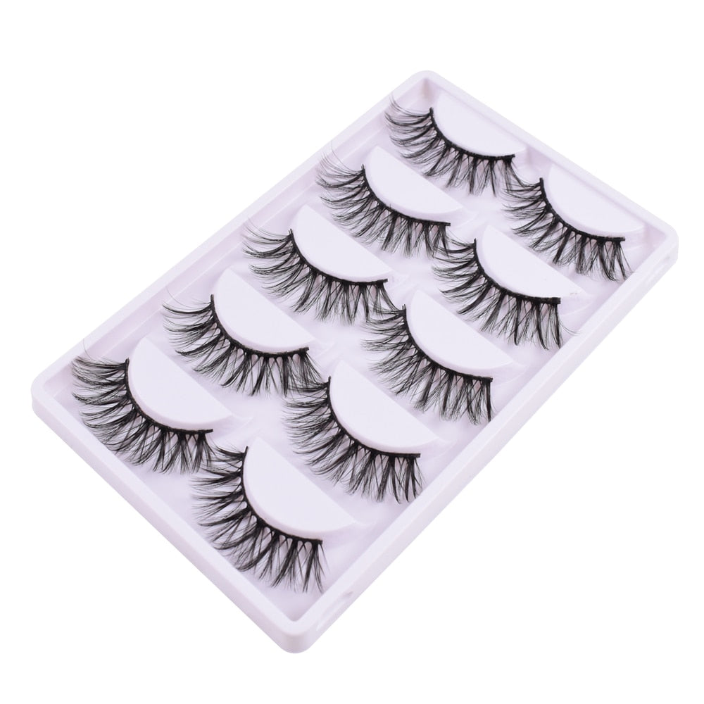 5Pairs Thick Faux 3D Mink Lashes Natural Long False Eyelashes Dramatic Fake Lashes Makeup Handmade Eyelash Extension maquiagem