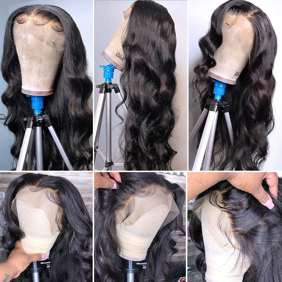 13X6 HD Transparent Lace Front Human Hair Wigs For Women Brazilian Human hair Wigs Body Wave 13x4 Lace Frontal Wigs Pre Plucked
