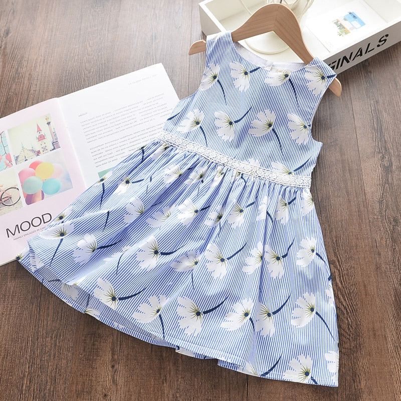 Menoea Toddler Dresses 2021 Summer Style Children Floral Pattern Costume Girl Clothes Kids Dress For Girls Casual Dresses