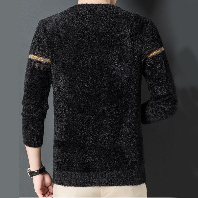 New Brand Luxury Soft Sweater Men Top Quality Warm Knitred Wool Pullover Slim Fit Jumpers Korean Casual Men Clothing Y454