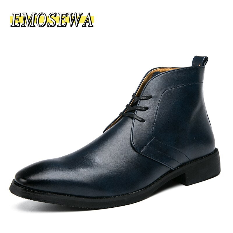 High Quality Fashion Men&#39;s Chelsea Boots Male Ankle Shoes Luxury Brand Leather Men Boots Dress Shoes Party Wedding Casual Flats