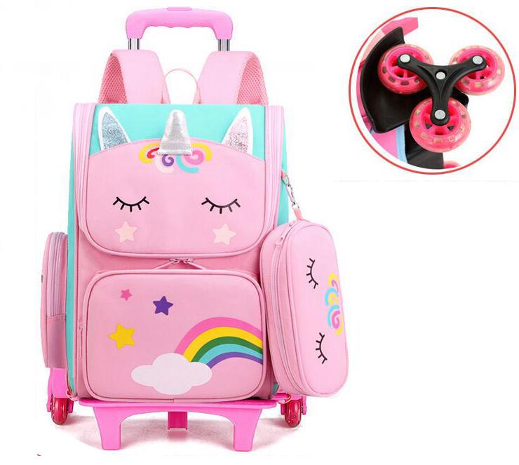 School Wheeled Backpack bag set for girls Trolley Bag with Wheels  school Rolling Backpack Bags Kids Rolling Bacpack Trolley Bag