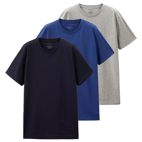 Giordano Men T Shirt Cotton Short Sleeve 3-pack Tshirt Solid Tee Summer Beathable Male Tops Clothing Camiseta Masculina 01245504