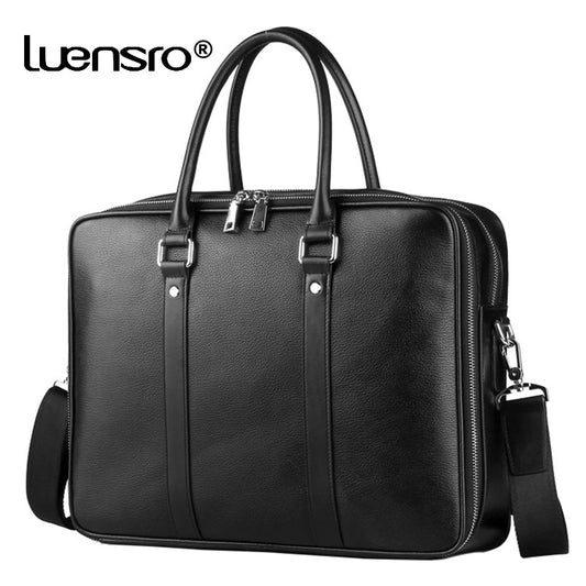 Laptop Bag 15.6 inch, Briefcase Men, Cow Leather Handbag, Large Male Tote Bags, Shoulder Bag, Crossbody Bag Men, Businessmen Bag  www.chishtismart.com