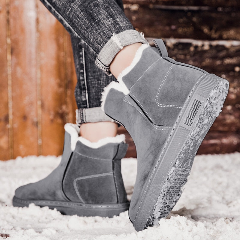 Snow Boots Men&#39;s 2022 New Thick Velvet Outdoor Winter Fashion Warm And Comfortable Short Boots Cotton Shoes Men&#39;s Cotton Shoes