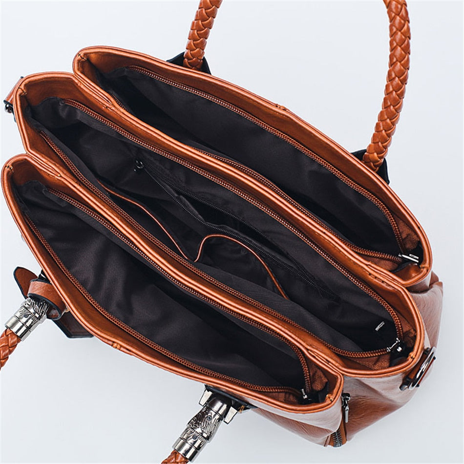 Vintage Oil Wax leather luxury handbags women bags designer ladies hand bags for women 2022 bag sac a main Femme Bolsa Feminina