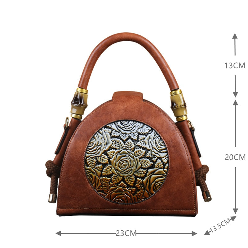 MOTAORA Retro Women Bag Handmade Embossed Handbag For Women High Quality Leather Shoulder Bag Ladies Luxury Vintage Bags Female