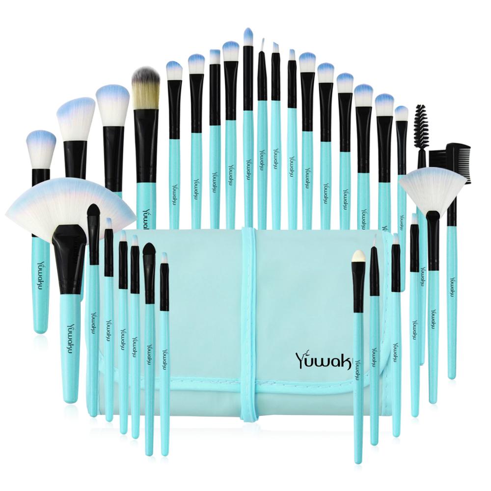 32Pcs Makeup Brush Sets Professional Cosmetics Blusher Tools Eyebrow Powder Makeup Sponge Soft Hair Foundation Shadows With Bag