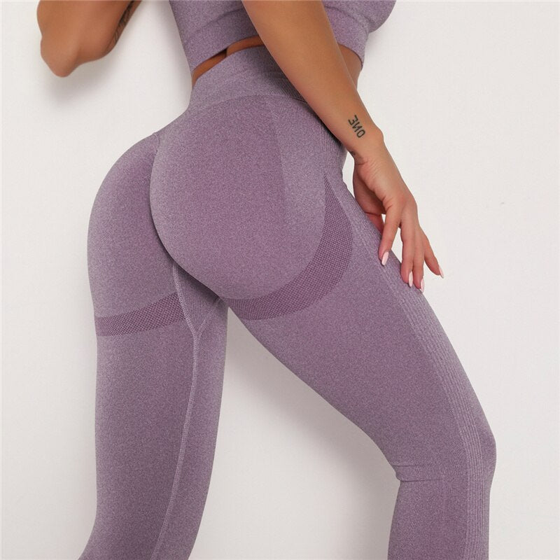 Rooftrellen Women Gym Yoga Seamless Pants Sports Clothes Stretchy High Waist Athletic Exercise Fitness Leggings Activewear Pants