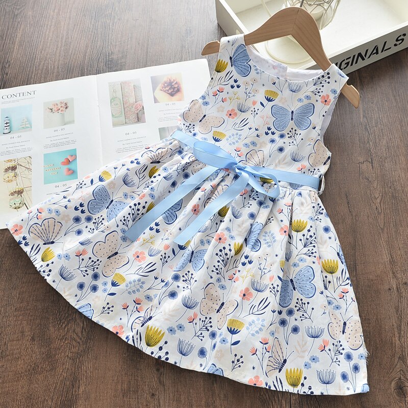 Menoea Toddler Dresses 2021 Summer Style Children Floral Pattern Costume Girl Clothes Kids Dress For Girls Casual Dresses