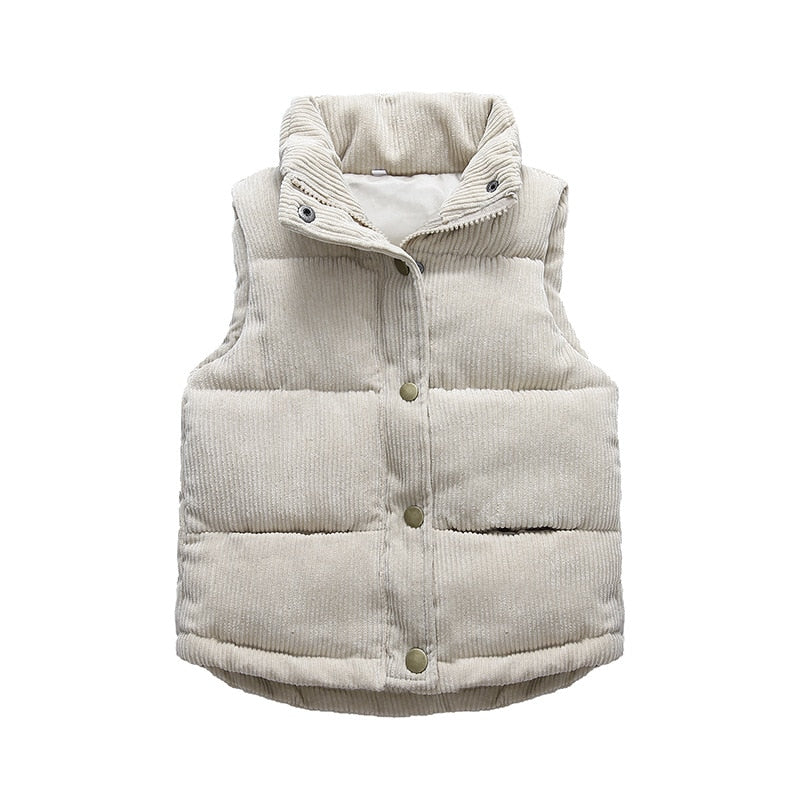 2021 Autumn Children Warm Thicken Vest Baby Cotton Waistcoat Kids Outerwear Coat Children Clothing Boys Girls Brand Jackets Vest