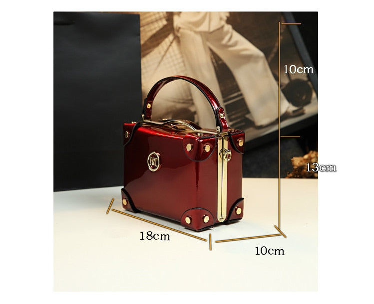 Fashion Women Handbags Genuine Leather Female Portable Evening Bag Purses Small Hard Square Box Bag Storage Make Up Cosmeti Bags