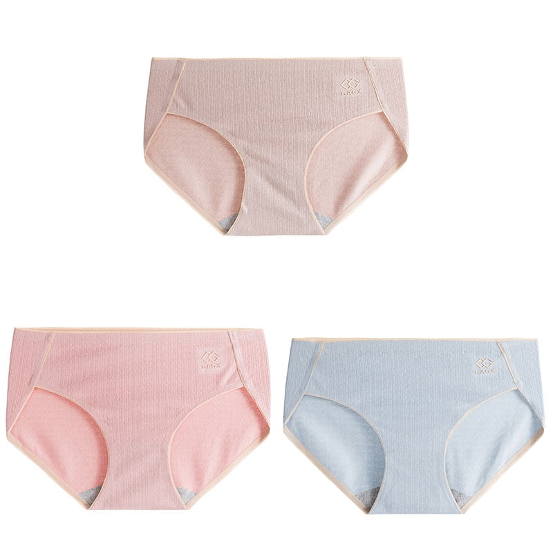 High Quality 3Pcs Womens Panties Cotton Panties Briefs Women Underwear Lingerie Femme Bow-knot Underpants Women&#39;s Intimates