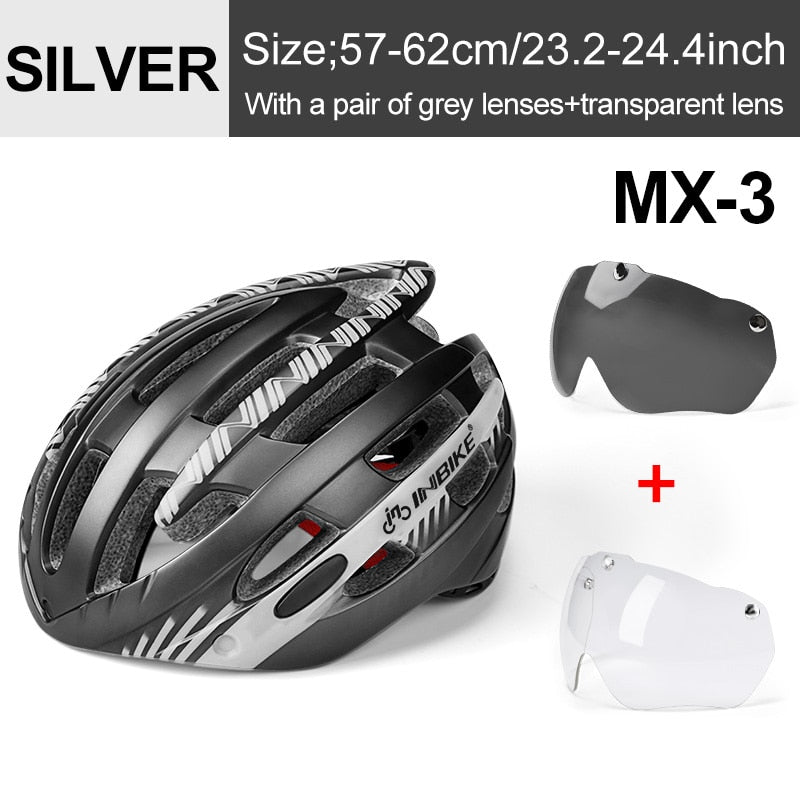 INBIKE Cycling Helmet Ultralight Bicycle Helmets Man with Goggles MTB Bike Helmet Men Women Mountain Road Sport Specialiced MX-3