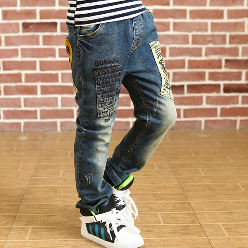 Children clothes long style cotton boys jeans 3-15Y Autumn spring teenage denim trousers teenage boy trousers casual pants