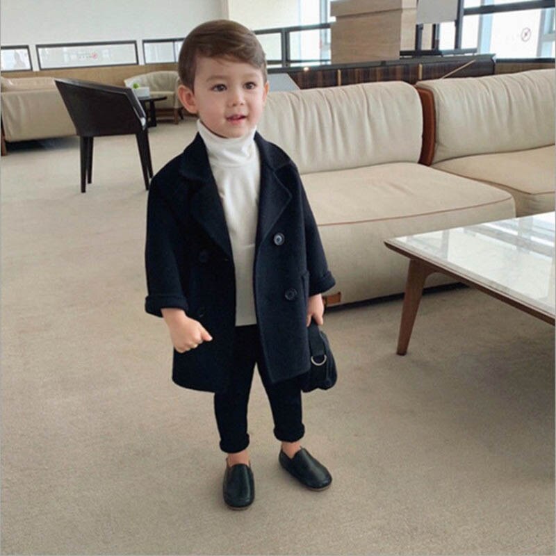 Boys Long Jacket Coat Plaid Pattern Boy Coat Casual Style Jacket Boy Spring Autumn Children&#39;s Clothes For Boys