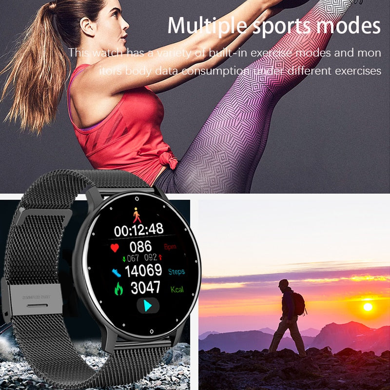 LIGE 2021 Smart watch Ladies Full touch Screen Sports Fitness watch IP67 waterproof Bluetooth For Android iOS Smart watch Female