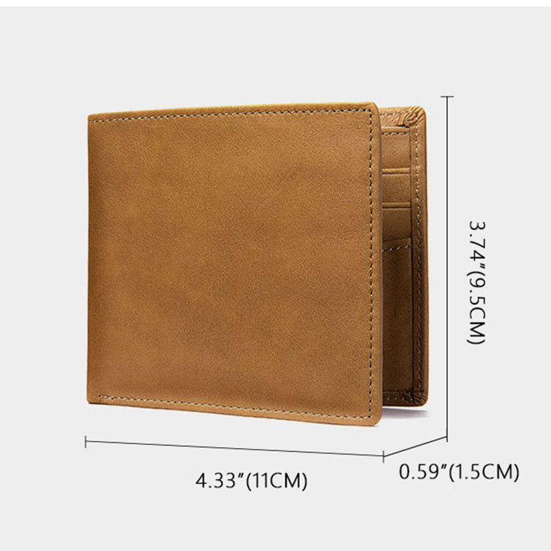 New Soft Leather Wallet Ultra Thin Men&#39;s Genuine Leather Wallets Man Small Card Holder Wallets Vintage Short Purse for Male