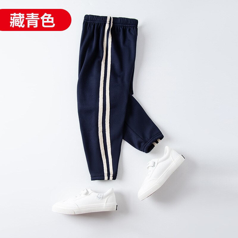 100-160 Cm Winter Girls Boys Sports Casual Pant Baby Kids Children Leisure Thick Warm Fleece Trousers