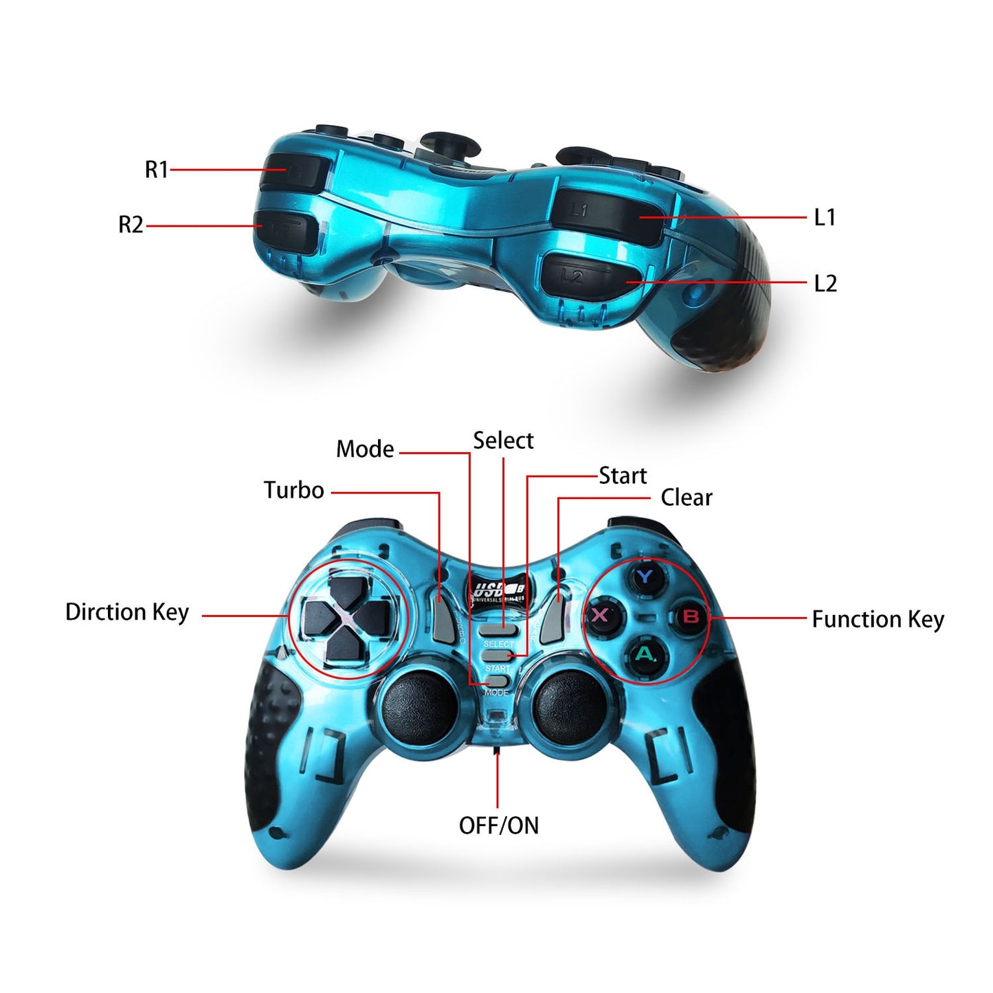 2pcs/set 2.4G Wireless Game Controller with USB Adapter for PS3 Gamepad for PC Laptop Android TV Box Device Gaming Joystick