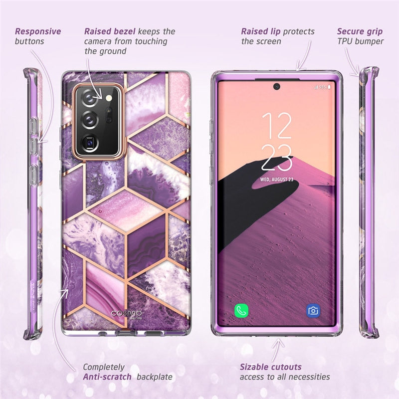 For Samsung Galaxy Note 20 Ultra Case 6.9&quot;(2020) I-BLASON Cosmo Full-Body Glitter Marble Cover WITHOUT Built-in Screen Protector