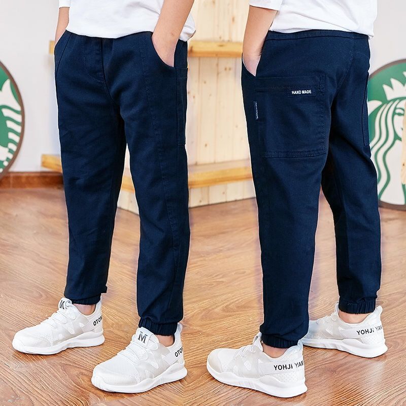 2021 Kid Sports Pants Big Boy Pants Spring Teenage Spring Toddler Casual Kids Trousers For Boys Clothes Elastic Waist Long Pants