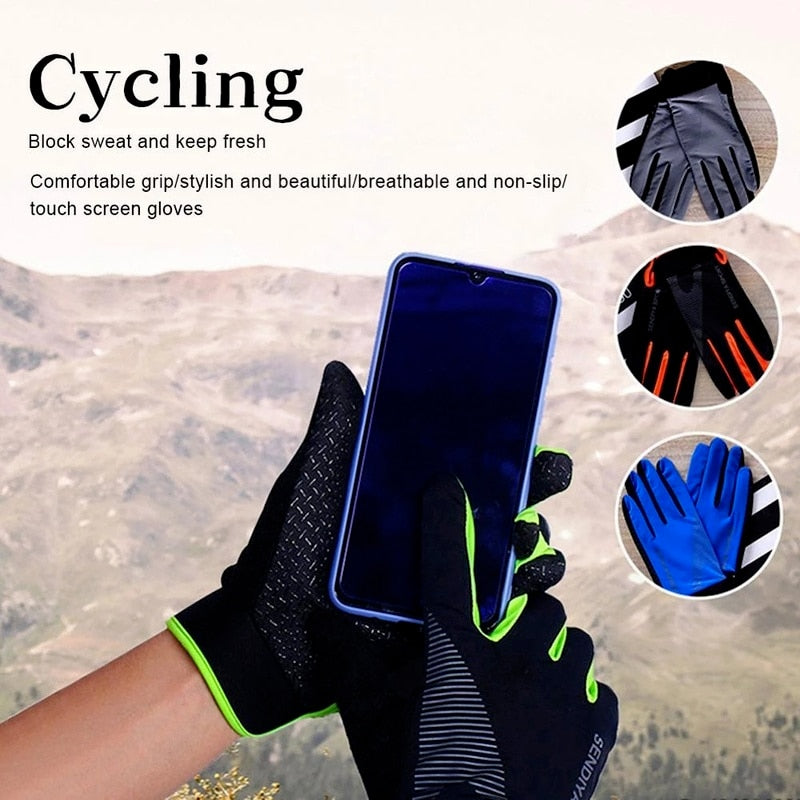 Cycling Breathable Non-Slip  Touchscreen Gloves Outdoor Mountaineering Climbing Fitness Sun Proof Ultra-thin Fabric Bike Gloves