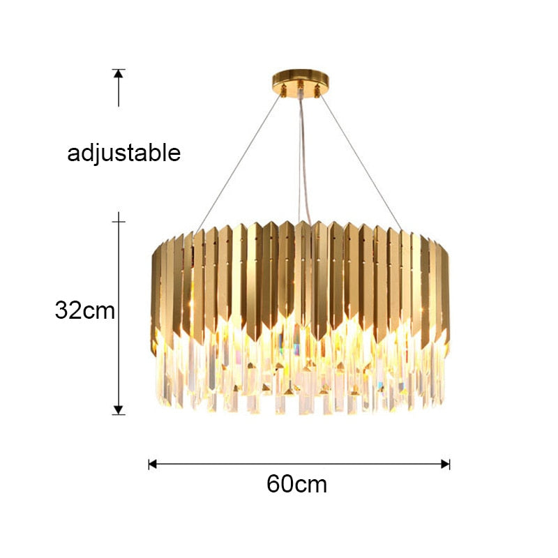 Nordic Modern Oval Round Crystal Ceiling Chandelier Restaurant Led Lights Luxury Bar Table Lamp Bedroom Living Room Lighting