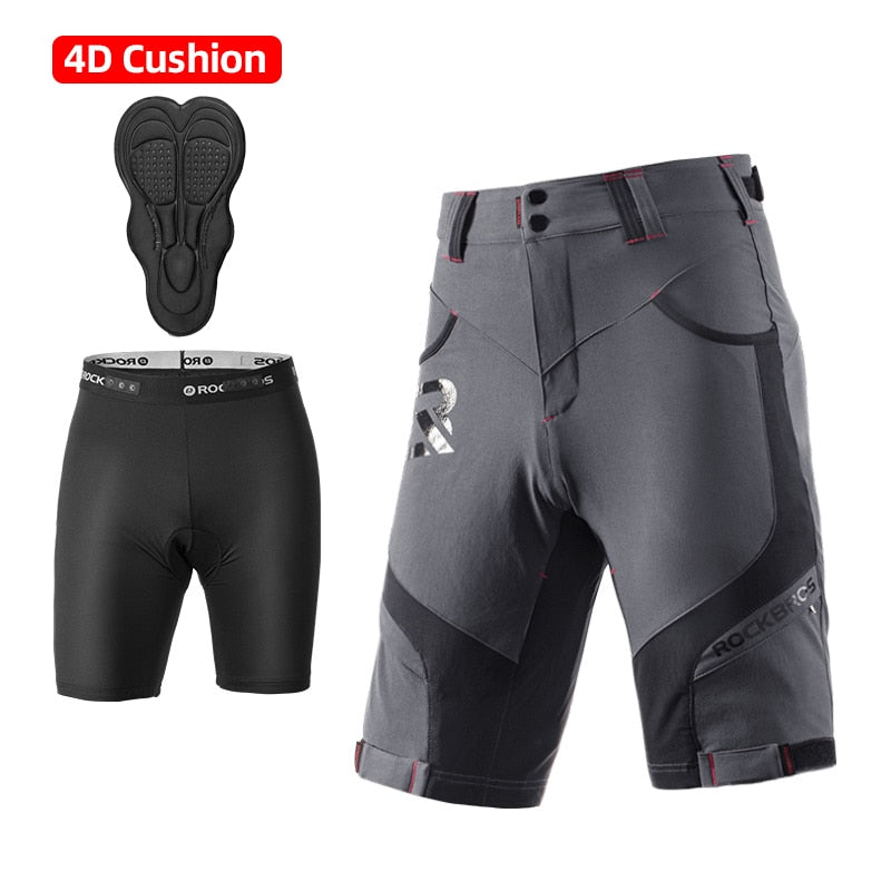ROCKBROS 4D Women&#39;s Men&#39;s Shorts 2 In 1 With Separable Underwear Shorts Bike Shorts Climbing Running Bicycle Pants Cycling Trous